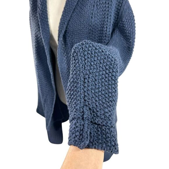 Lilith Cotton Open Front Cardigan Sweater Medium/Large Blue Knit Women’s - Picture 5 of 12